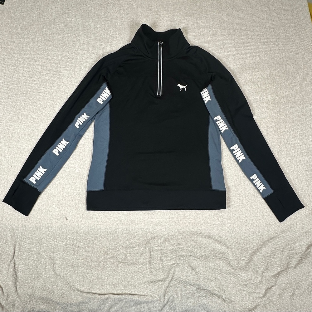 Victoria’s Secret Womens Jacket Black Gray Full Zip Casual Athleisure